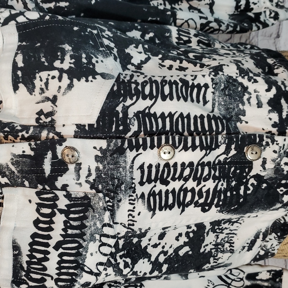 Cynthia Max White and Black Denim-Style Jacket Size M - Picture 8 of 11